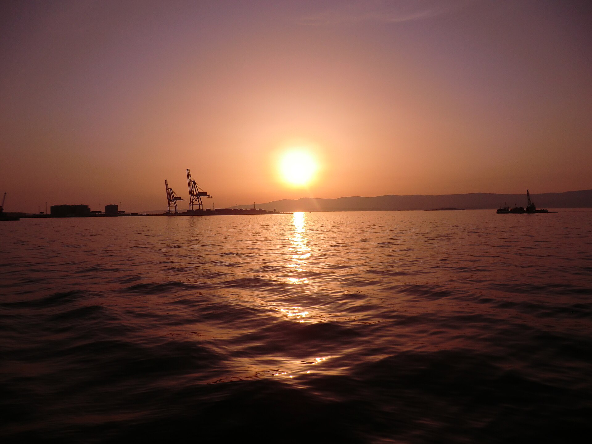 Coucher de soleil sur la Ría de Arousa depuis Vilagarcía