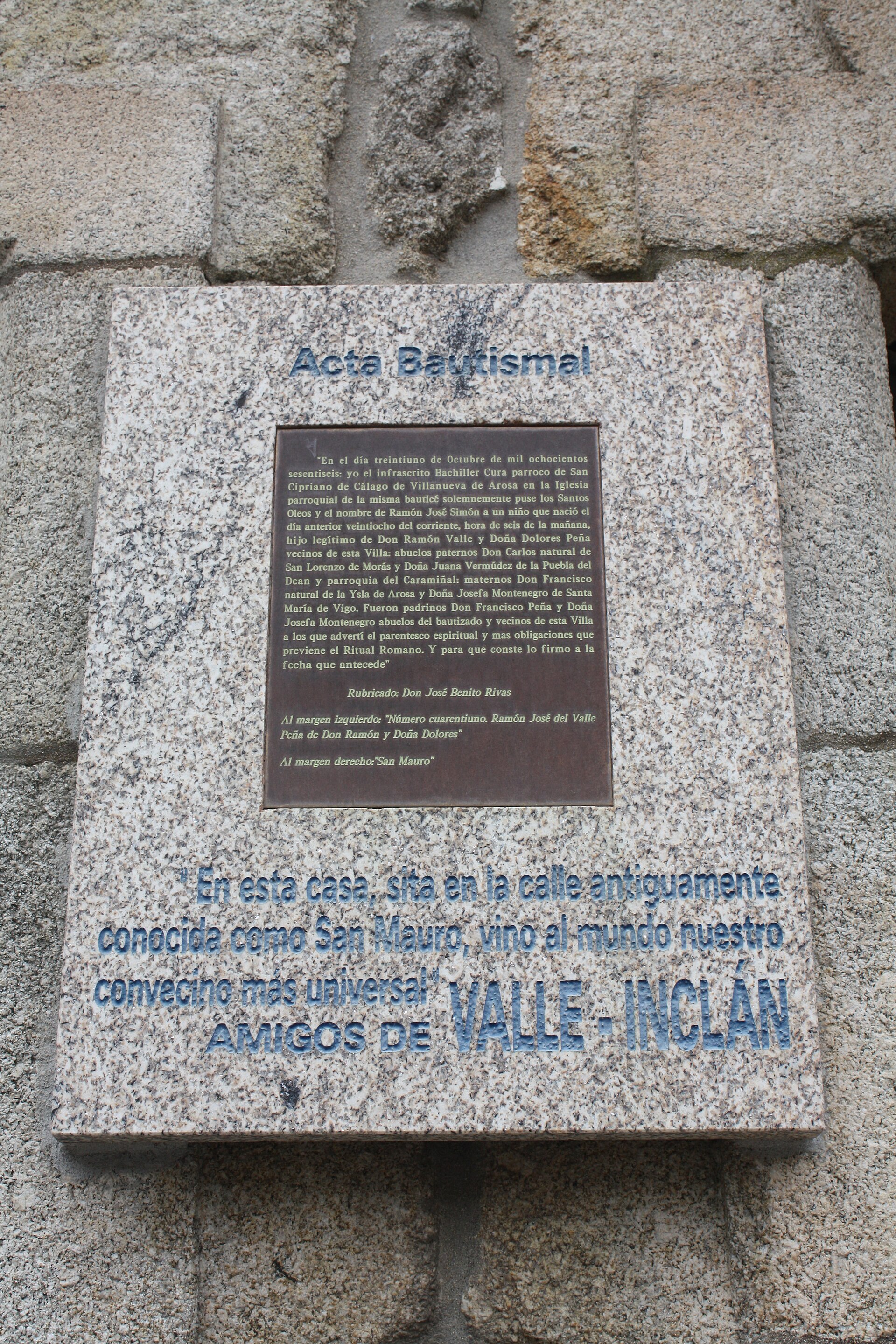Casa do Cantillo, birthplace of Valle-Inclán in Vilanova de Arousa