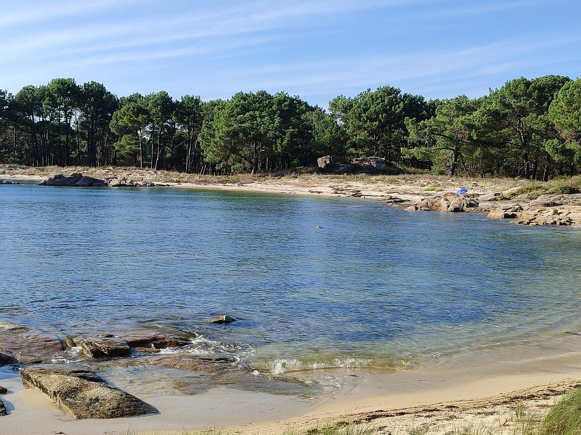 Crique de sable sur l'Illa de Arousa, l'un de nos mouillages habituels